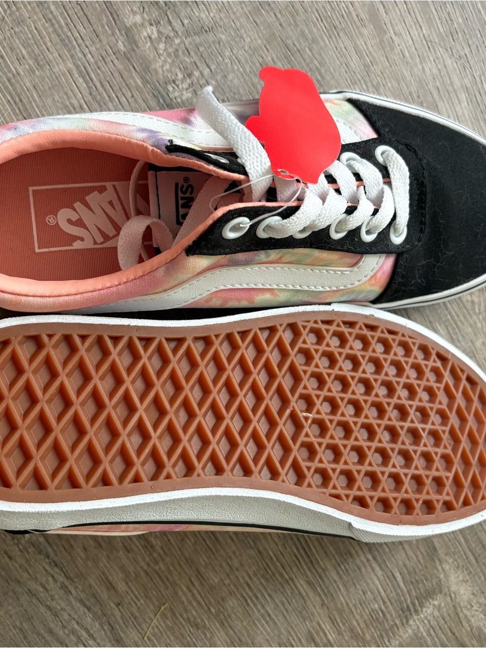 Vans Women’s Tie-Dye Old Skool Sneakers in Pink and Black